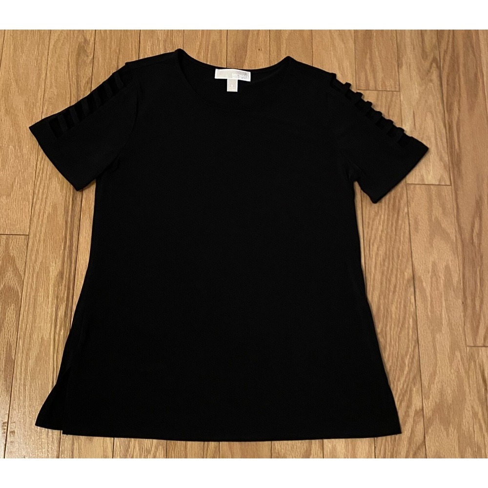 Michael Kors Black Ladder Sleeve Cutout Top Shirt Women's size Small $68